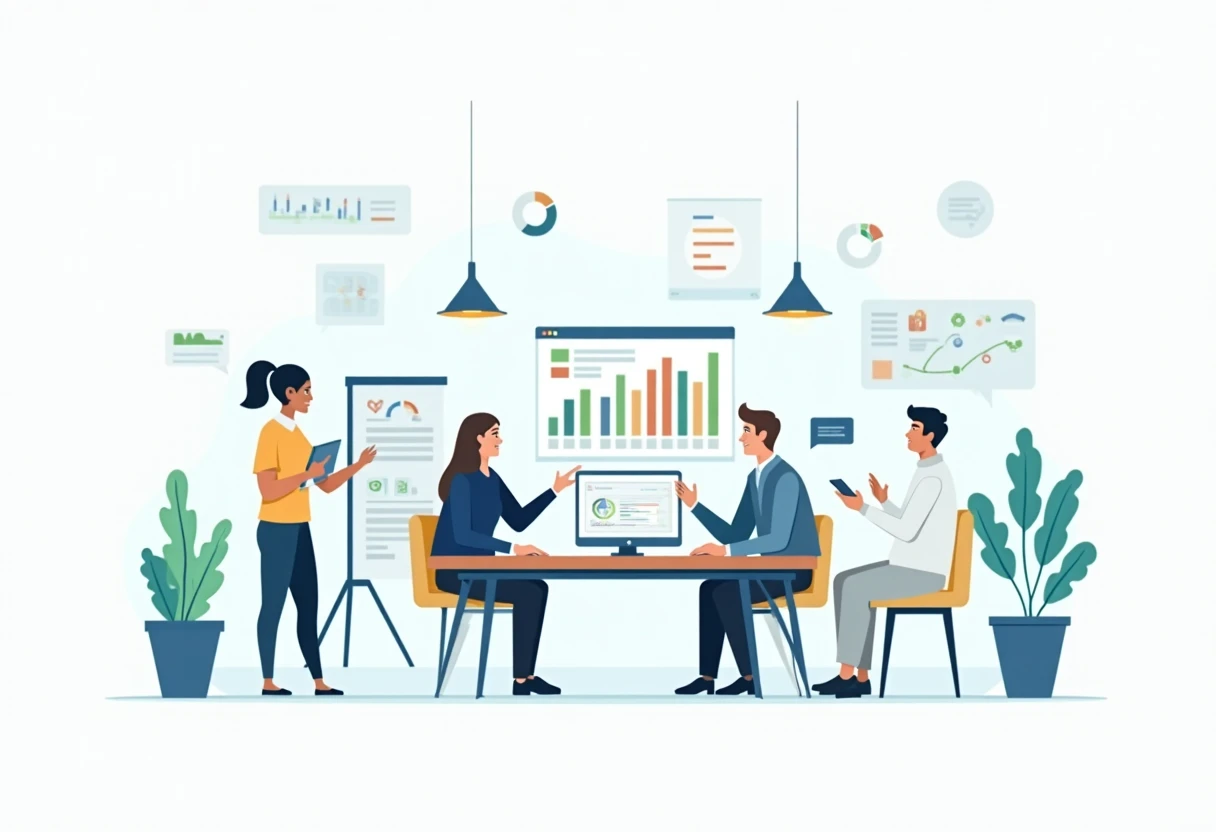Finance professionals collaborating
