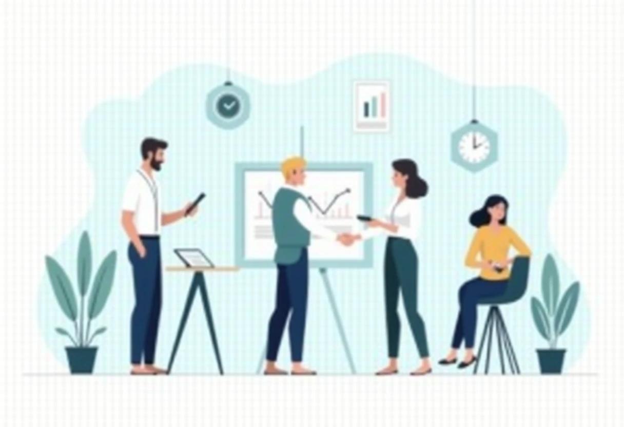 Retail professionals collaborating